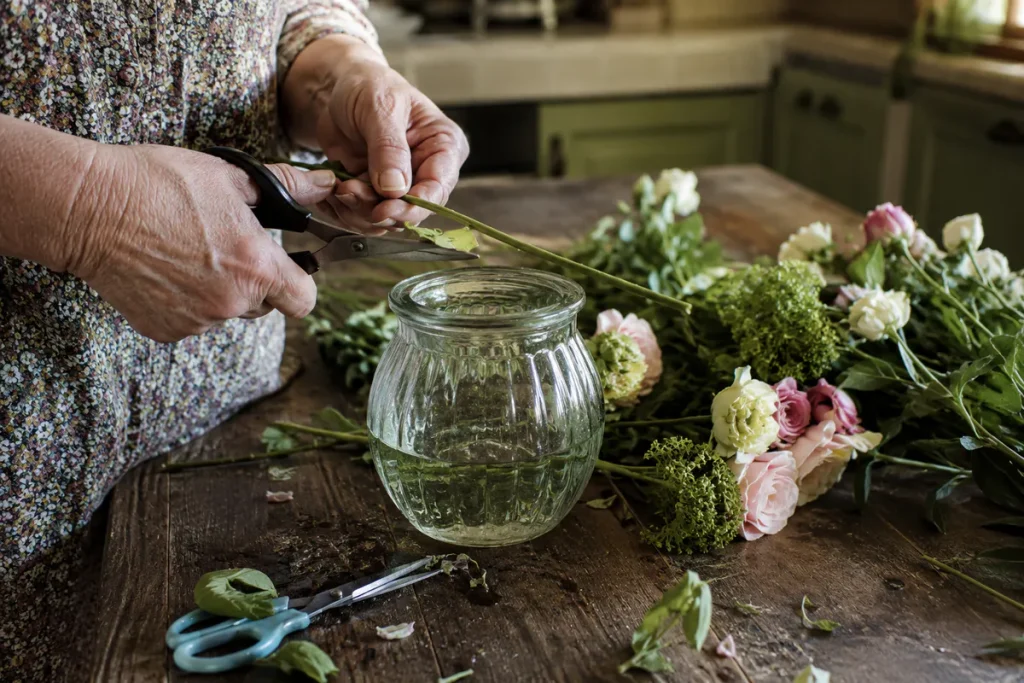 bouquet de fleurs fraiches dans un vase, pour conserver un bouquet de fleurs plus longtemps